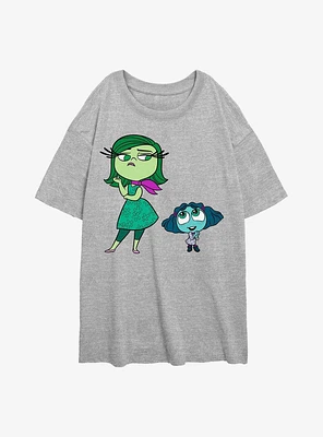 Disney Pixar Inside Out 2 Cute Envy And Disgust Girls Oversized T-Shirt