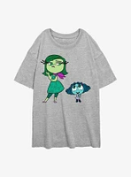 Disney Pixar Inside Out 2 Cute Envy And Disgust Girls Oversized T-Shirt