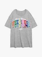 Disney Pixar Inside Out 2 Feel Your Feelings Girls Oversized T-Shirt