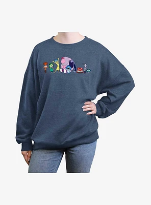 Disney Pixar Inside Out 2 All Emotions Girls Oversized Sweatshirt