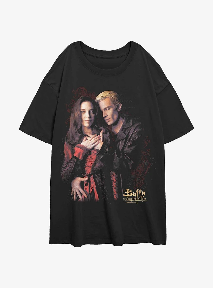 Buffy The Vampire Slayer Blood Love Womens Oversized T-Shirt