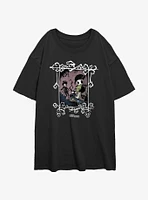 Edward Scissorhands Comic Frame Womens Oversized T-Shirt