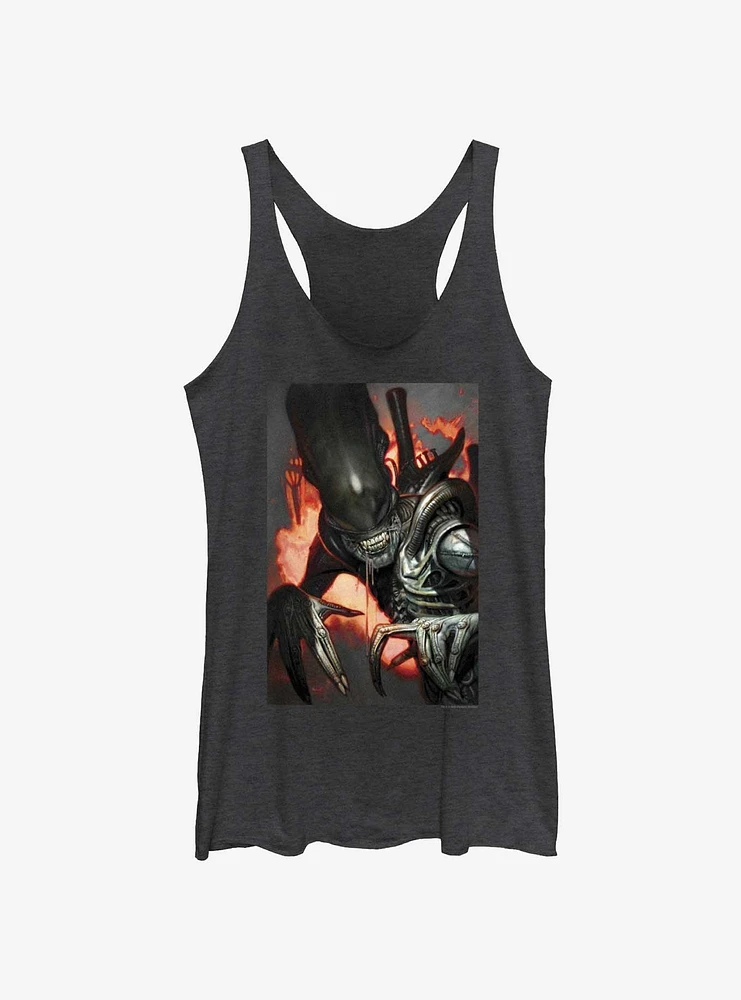 Alien Xenomorph Fire Womens Tank Top