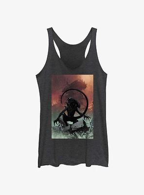 Alien Xenomorph And Ruined Ship Womens Tank Top