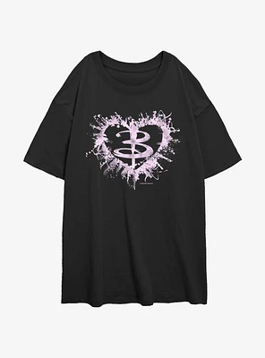 Buffy The Vampire Slayer Heart Logo Womens Oversized T-Shirt