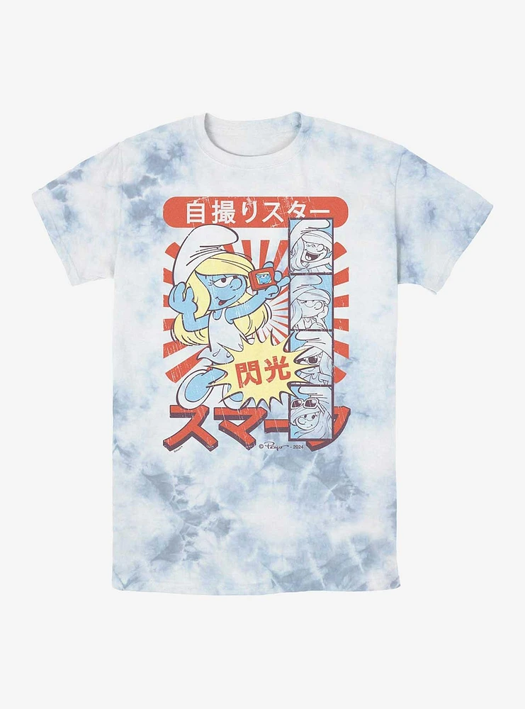 The Smurfs Smurf Manga Selfie Tie-Dye T-Shirt