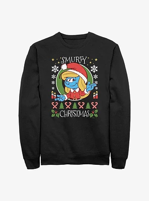 The Smurfs Merry Christmas Smurfette Sweatshirt