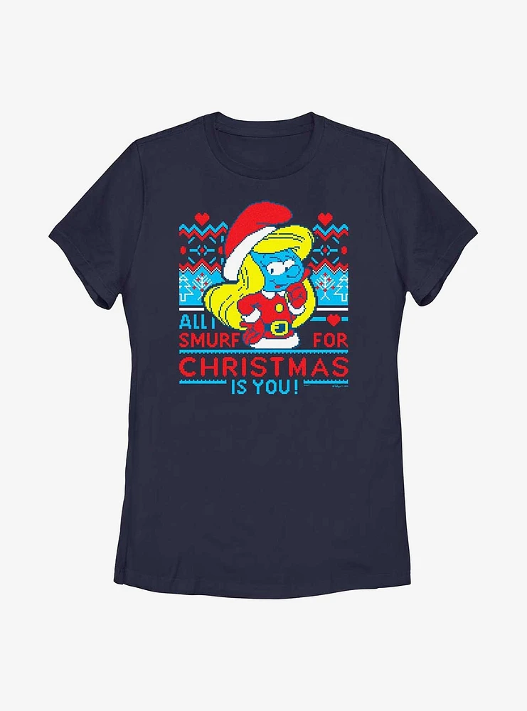 The Smurfs Smurf For Christmas Womens T-Shirt