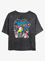 The Smurfs Smurfette Kart Race Mineral Wash Womens Crop T-Shirt