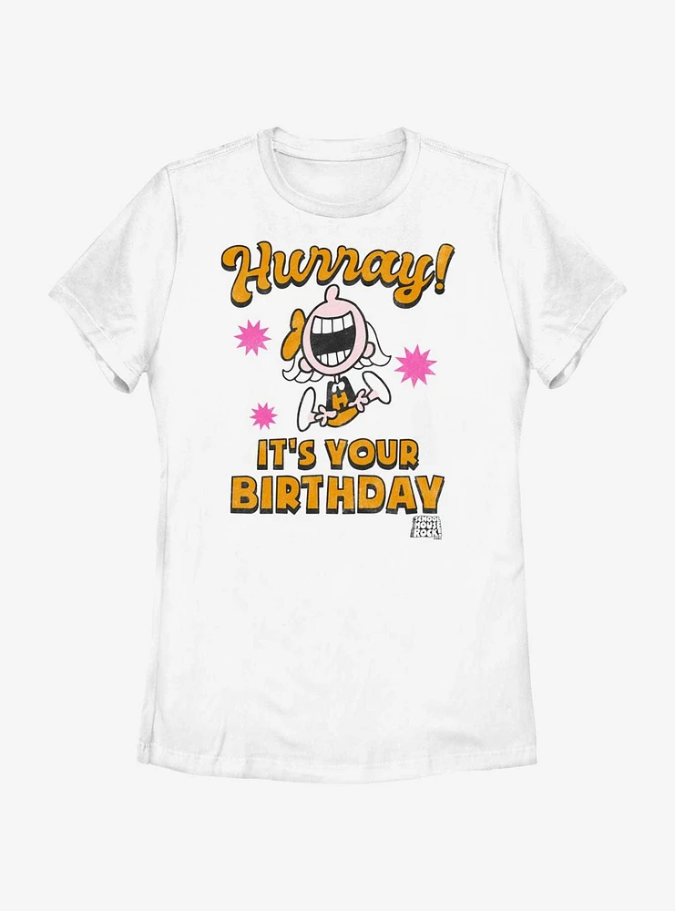 Schoolhouse Rock Hurray It's Your Birthday Womens T-Shirt