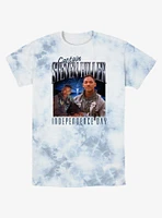 Independence Day Captain Steven Miller Collage Tie-Dye T-Shirt