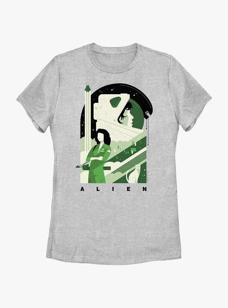 Alien Green Poster Womens T-Shirt