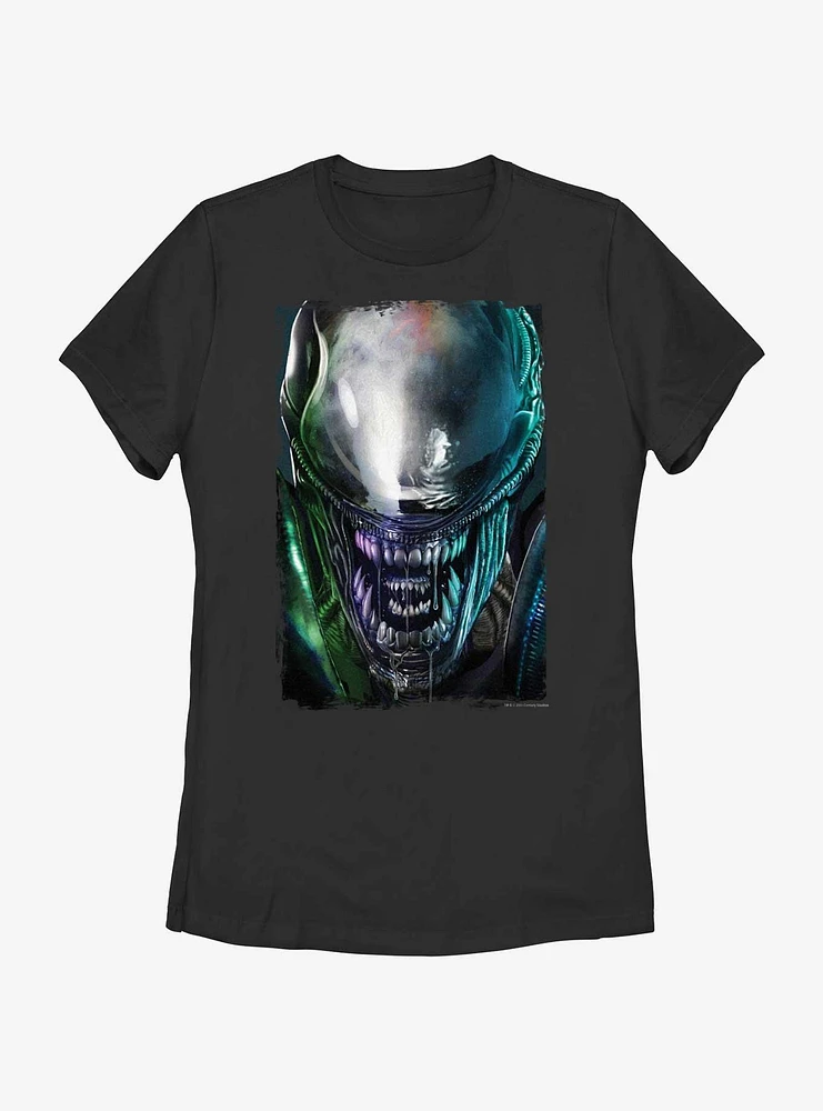 Alien Xenomorph Fase Close Up Womens T-Shirt