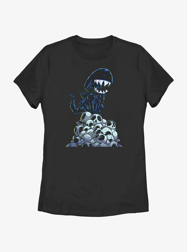 Alien Xenomorph Skull Mountain Womens T-Shirt