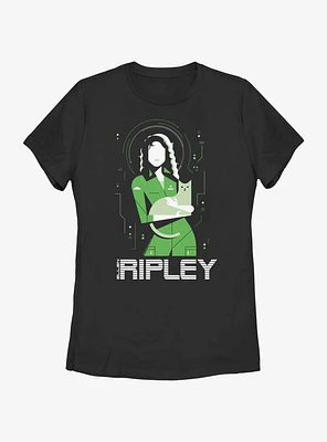 Alien Ripley Hugging Cat Womens T-Shirt