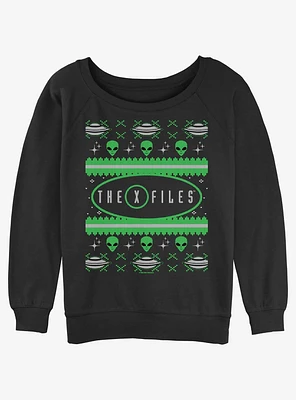 X-Files Ugly Sweater Womens Slouchy Sweatshirt