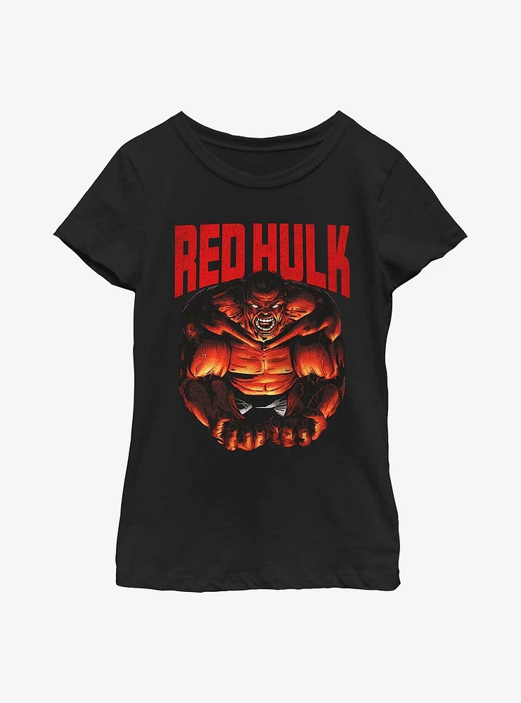 Marvel Red Hulk Mad Youth Girls T-Shirt