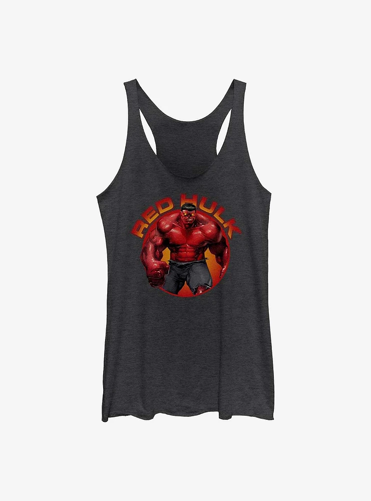 Marvel Red Hulk Smirk Womens Tank Top