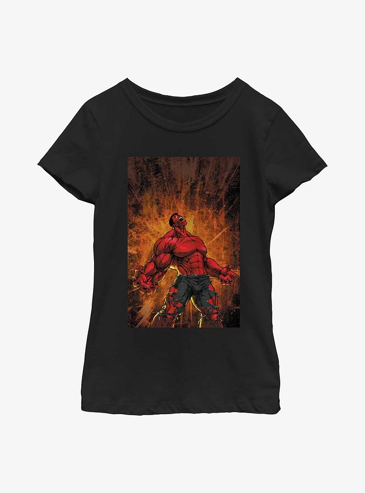 Marvel Red Hulk Fury Youth Girls T-Shirt