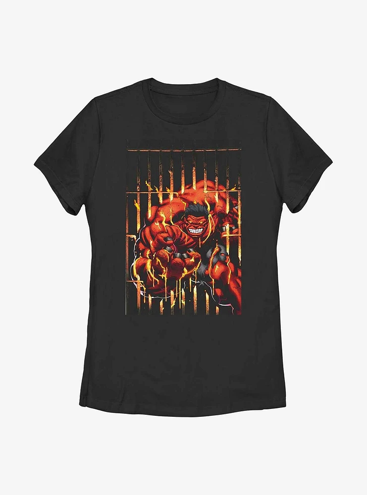 Marvel Red Hulk Cage Womens T-Shirt