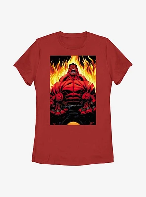 Marvel Red Hulk Fire Womens T-Shirt