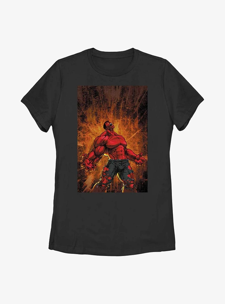 Marvel Red Hulk Fury Womens T-Shirt