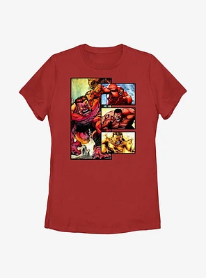 Marvel Red Hulk Panels Womens T-Shirt