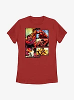 Marvel Red Hulk Panels Womens T-Shirt