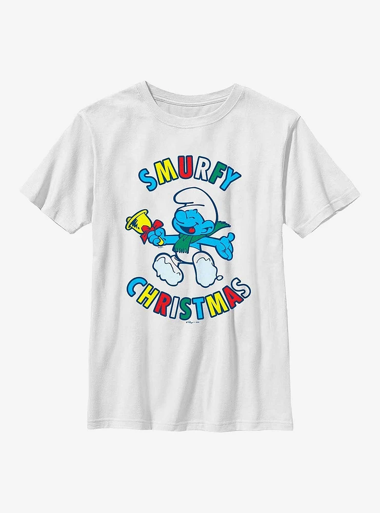 The Smurfs Happy Smurfy Christmas Youth T-Shirt