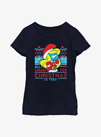 The Smurfs Smurf For Christmas Youth Girls T-Shirt