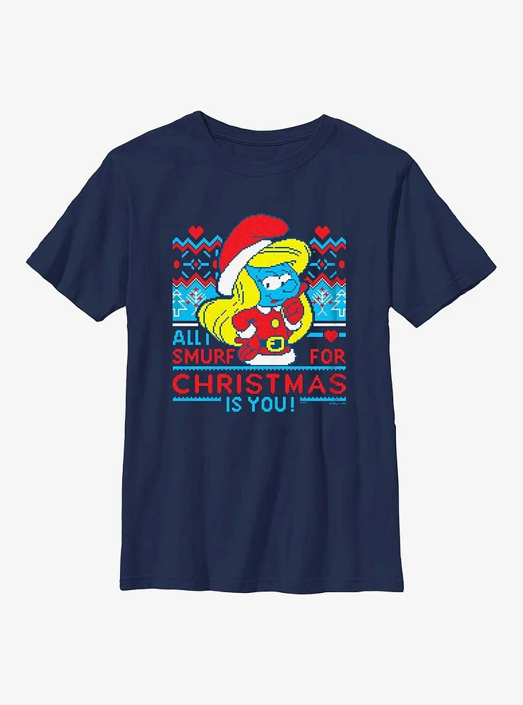 The Smurfs Smurf For Christmas Youth T-Shirt