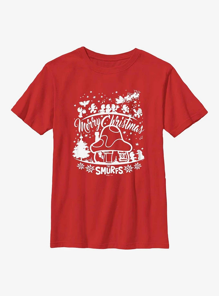 The Smurfs Merry Christmas Smurf Youth T-Shirt