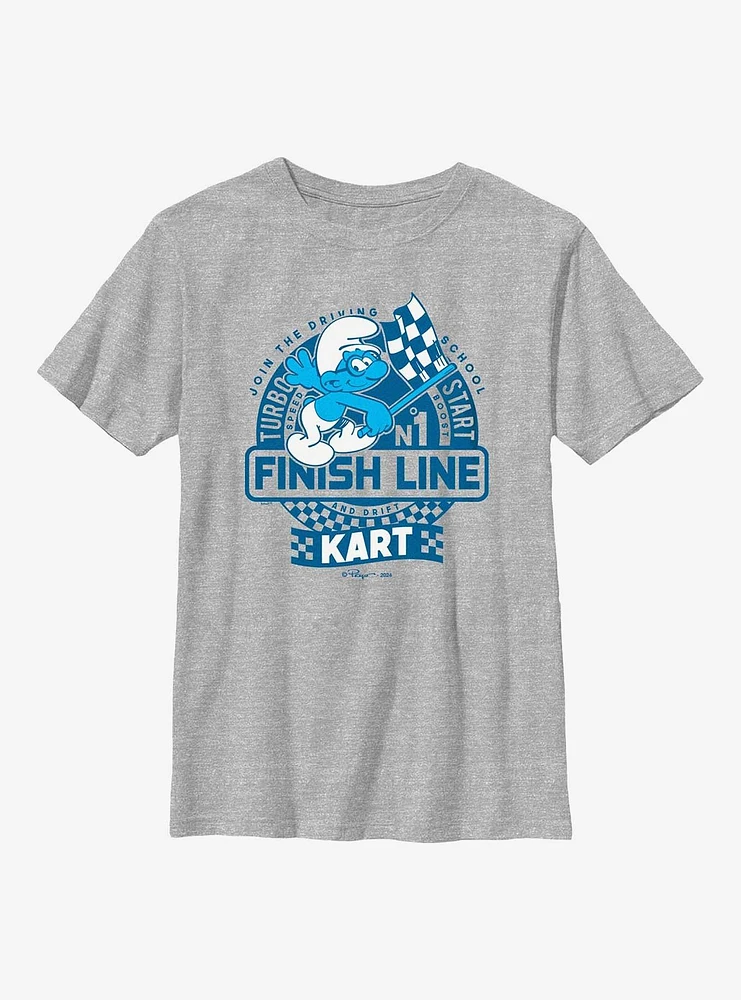 The Smurfs Finish Line Stamp Youth T-Shirt