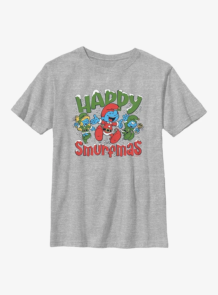 The Smurfs Happy Smurfmas Youth T-Shirt