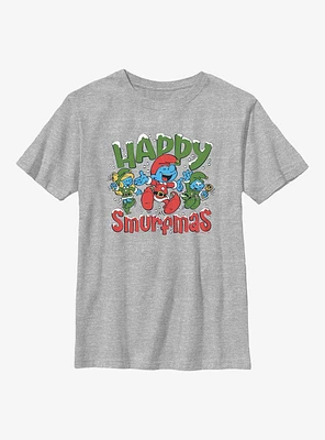 The Smurfs Happy Smurfmas Youth T-Shirt