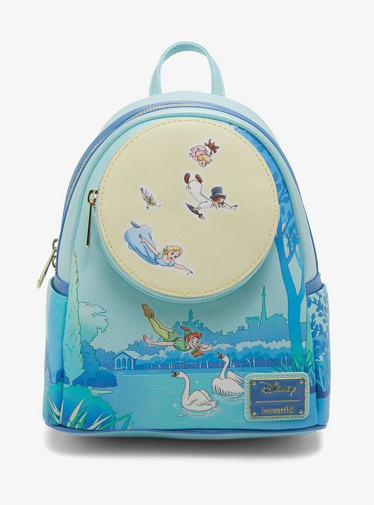 Loungefly Disney Peter Pan Flying Full Moon Glow-in-the-Dark Glitter Mini Backpack