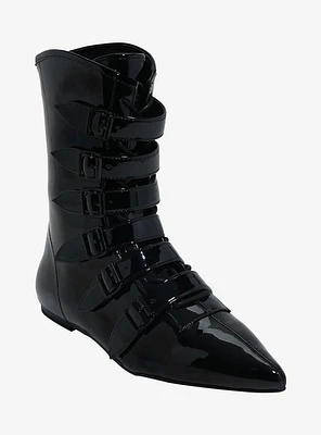 Strange Cvlt Coven Pike Patent Flat Boots