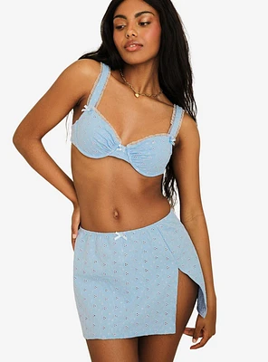 Dippin' Daisy's Charmed Slit Mini Cover-Up Skirt Baby Blue