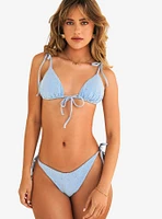 Dippin' Daisy's Ellie Tie Front Triangle Swim Top Baby Blue