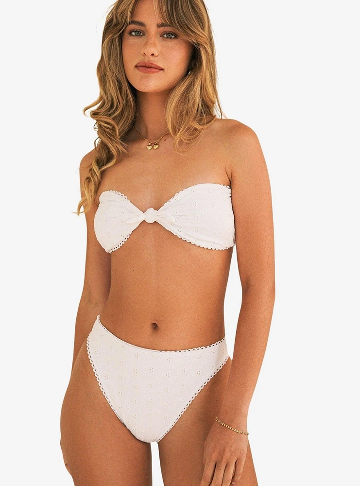 Dippin' Daisy's Bunny Knotted Bandeau Swim Top White