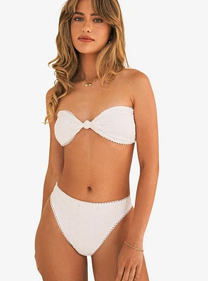 Dippin' Daisy's Bunny Knotted Bandeau Swim Top White