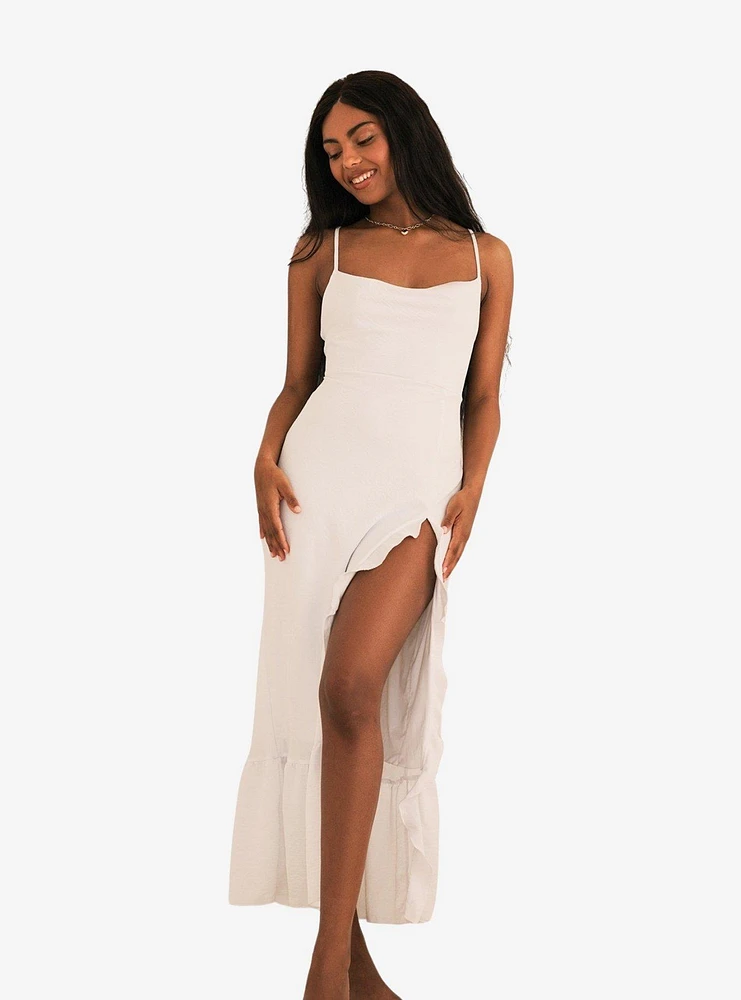 Dippin' Daisy's Higher Love Slit Maxi Dress White