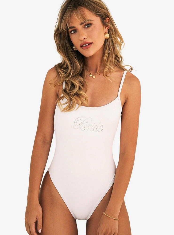 Dippin' Daisy's Star Scoop Neckline Swim One Piece White