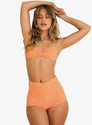 Dippin' Daisy's Christina Tie Bandeau Swim Top Orange Soda