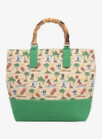 Loungefly Disney Lilo & Stitch Beach Scenes Allover Print Canvas Tote Bag - BoxLunch Exclusive