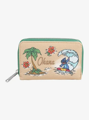 Loungefly Disney Lilo & Stitch Surfing Stitch Canvas Small Zip Wallet - BoxLunch Exclusive