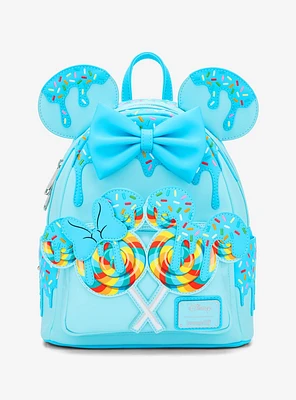 Loungefly Disney Minnie Mouse Lollipop Blue Sprinkle Ears Mini Backpack - BoxLunch Exclusive