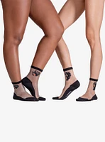 Femme Fatale Sheer Crew Socks (2 Pairs)