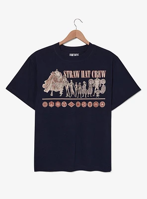 One Piece Straw Hat Crew Tonal Group Portrait T-Shirt - BoxLunch Exclusive