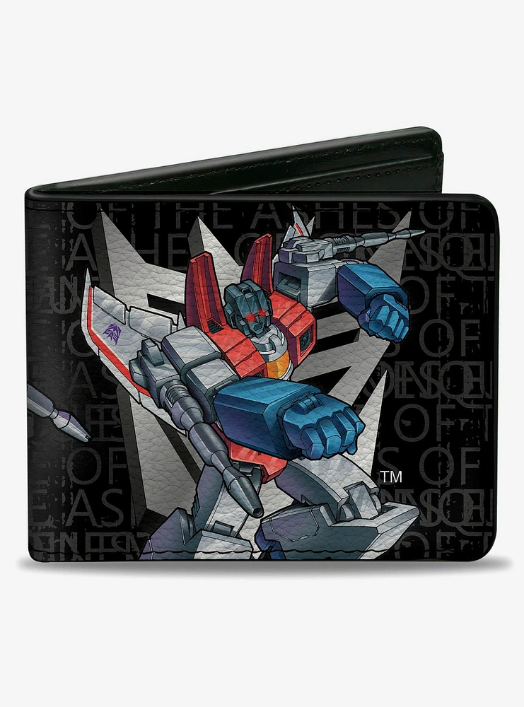 Transformers Starscream  Poses and Decepticon Shield Grays Bifold Wallet